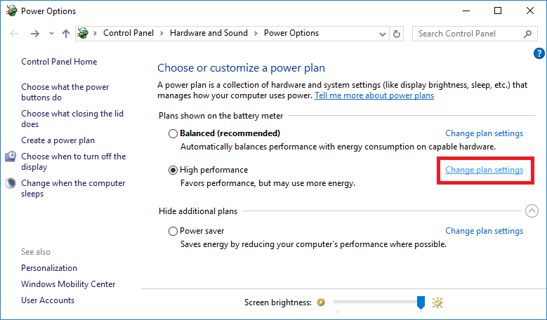 Power Options